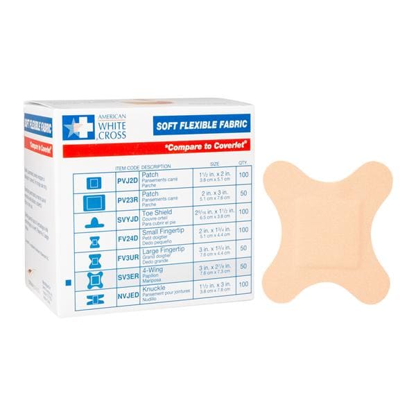 American White Cross Bandage Fabric 3x2.88" Tan Sterile 50/BX, 12 BX/CA