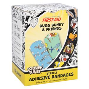 American White Cross Adhesive Bandage Plastic 3/4x3" LnyTn/BgsBny Strl 100/Bx, 12 BX/CA