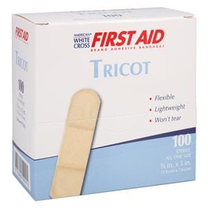 American White Cross Tricot Bandage Fabric 3/4x3" Beige Sterile 100/Bx