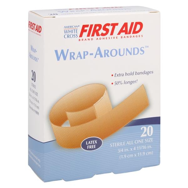 American White Cross Adhesive Bandage Fabric 3/4x4-11/16" Tan Sterile 20/Bx