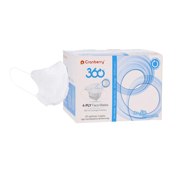 Cranberry 360 Procedure Mask ASTM Level 3 Silver Not Made From Na...