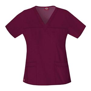 Dickies Scrub Shirt Adult Wine 81745 Youtility V-Neck 5X Large Ea...