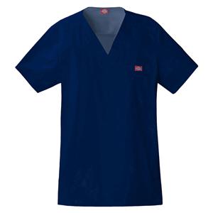 Dickies Scrub Shirt Adult Mens Navy 81722 V-Neck 5X Large Each