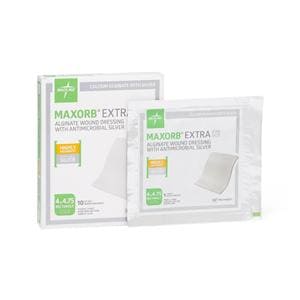 Maxorb Extra Ag Alginate Wound Dressing 4x4-3/4" Sterile Highly Absorbent LF