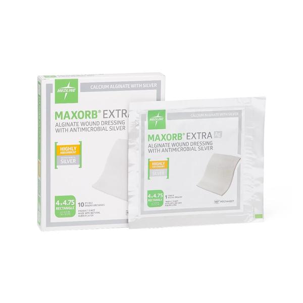 Maxorb Extra Ag Alginate Wound Dressing 4x4-3/4" Sterile Highly Absorbent LF