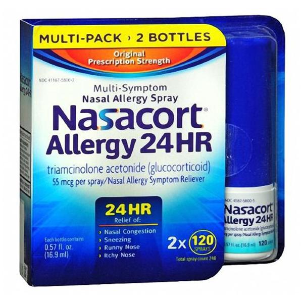 Nasacort Allergy Spray 55mcg 24 Hour Each