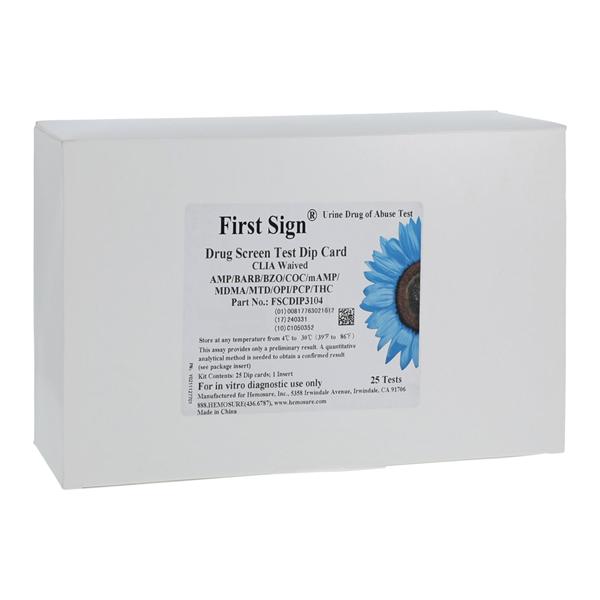 First Sign DOA: Drugs of Abuse Dipcard CLIA Waived 10 Panel AMP/B...