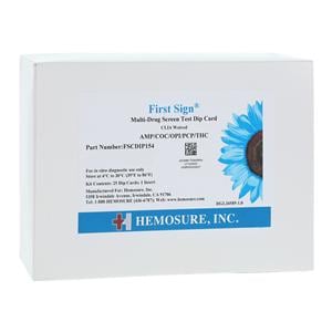 First Sign DOA: Drugs of Abuse Dipcard CLIA Waived 5 Panel AMP/CO...