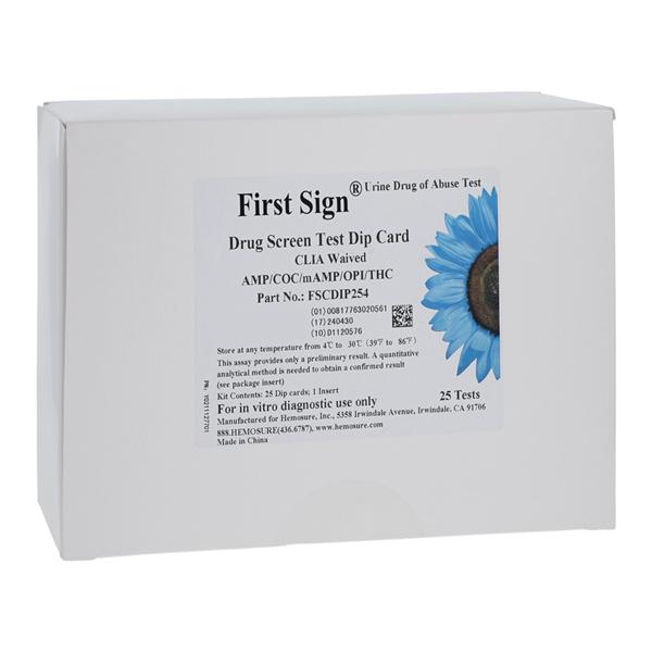 First Sign DOA: Drugs of Abuse Dipcard CLIA Waived 5 Panel AMP/CO...