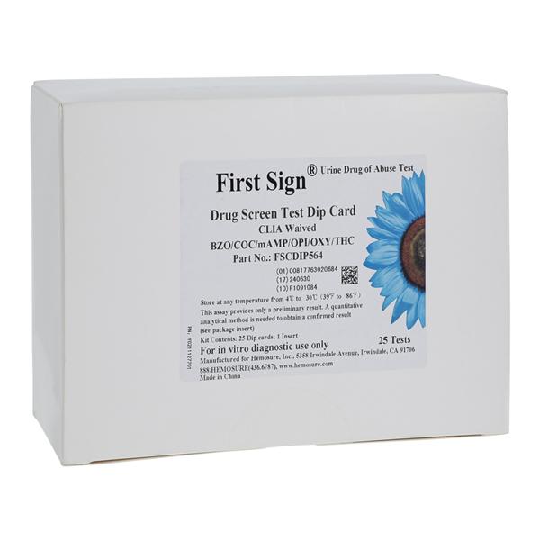 First Sign DOA: Drugs of Abuse Dipcard CLIA Waived 6 Panel BZO/CO...