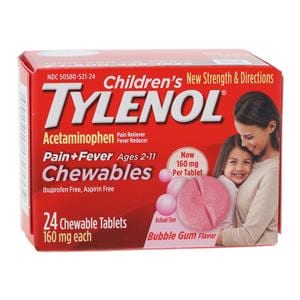 Tylenol Children Chewable Tablets Bubble Gum 24/Bt