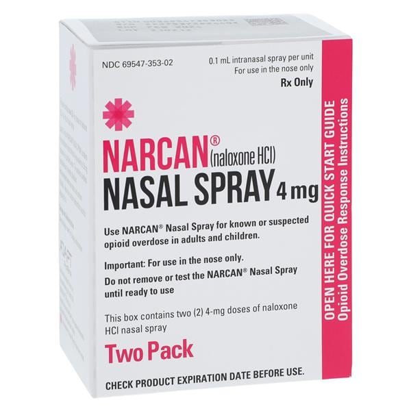 Narcan Nasal Spray 4mg/0.1mL Bottle 2/Package
