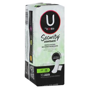 U by Kotex Panty Liner Long Light White Disposable Fragrance Free...