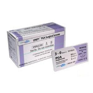 Unify Suture Polyglycolic Acid Braid 3-0 30" Absorbable P-14 Reve...
