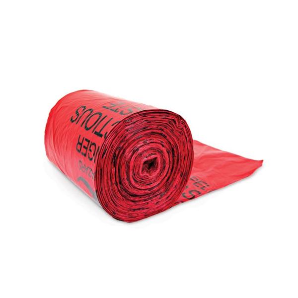 Biohazard Bag 33x24" Red/Black Plastic Symbol Non-Sterile 100/Box