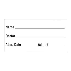 Blank Bed Identification Label White English 2x4" English 2x4" Wh...