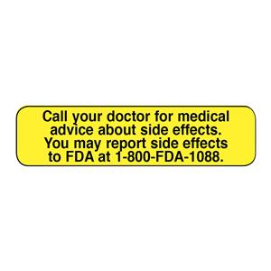 Labels Call Your Doctor Yellow 1000/Box