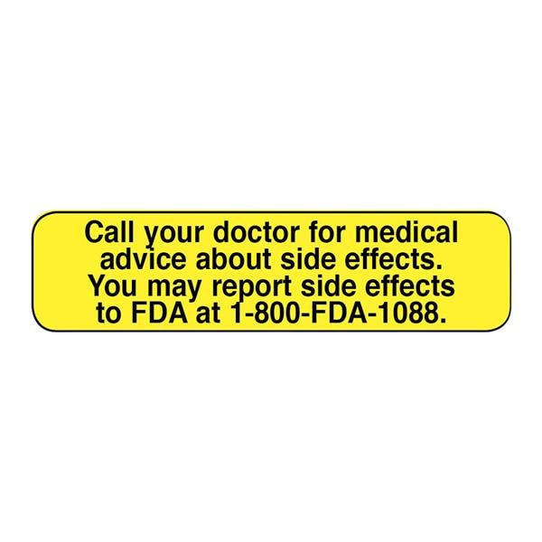 Labels Call Your Doctor Yellow 1000/Box