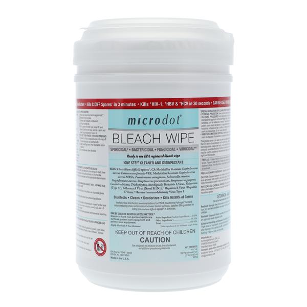 Cleaner & Disinfectant Surface Wipe Microdot 6 in x 6 in Canister...