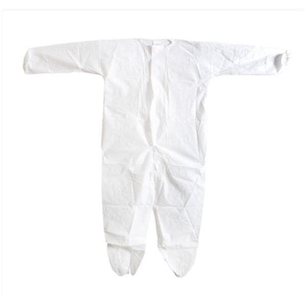 Disposable Infection Control Coverall 5X Large White Long Sleeves...
