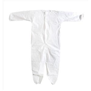 Disposable Infection Control Coverall X-Large White Long Sleeves...