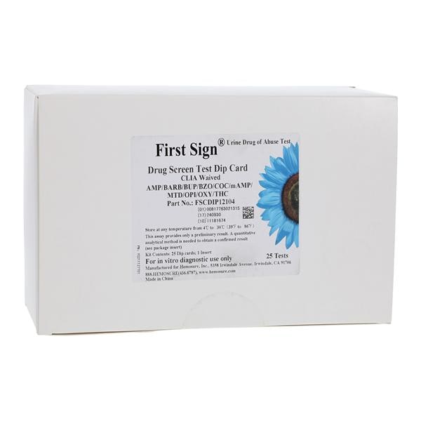 First Sign DOA: Drugs of Abuse Dipcard CLIA Waived 10 Panel AMP/B...
