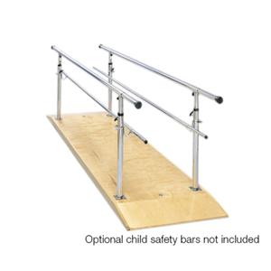 Parallel Bars Silver Steel/Wood With 30" Width/26-44" Height