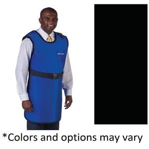 Coat Apron Black 24x40" Lead Free/.5mm Equivalence With Thyroid Collar Ea