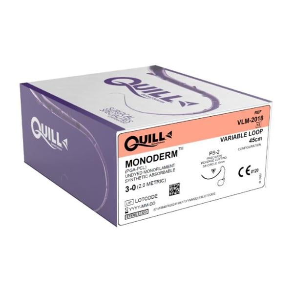 Quill Monoderm Knotless Tissue Closure Device Suture Polyglycolic...