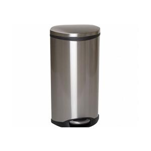 Can Trash Stainless Steel/Satin Finish Step-On Pedal Flat Lid Sel...