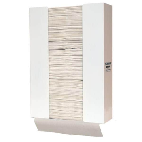 Paper Towel Dispenser White Powder-Coated Steel Large Capacity C/...
