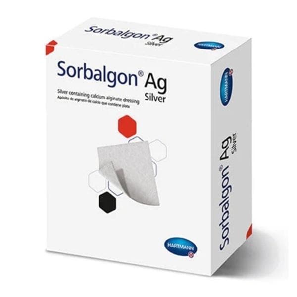 Sorbalgon Ag Calcium Alginate/Silver Dressing 2x2" Sterile Square Adhesive LF