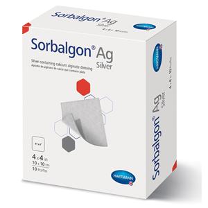 Sorbalgon Ag Calcium Alginate/Silver Wound Dressing 4x4" Sterile...