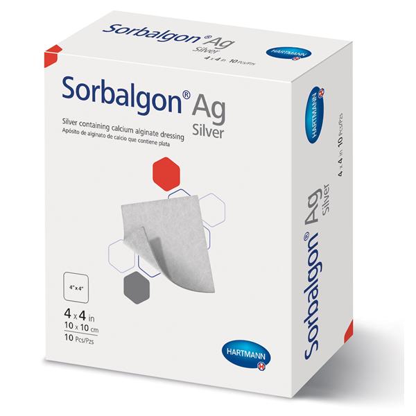 Sorbalgon Ag Calcium Alginate/Silver Wound Dressing 4x4" Sterile...