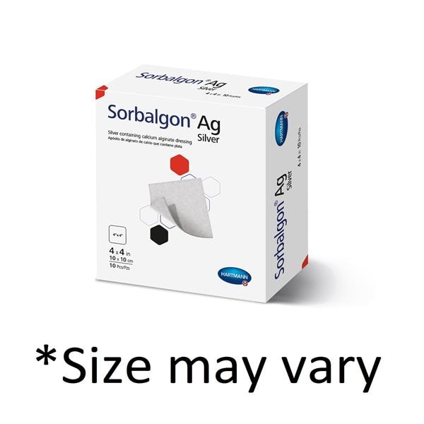 Sorbalgon Ag Calcium Alginate/Silver Wound Dressing 6x6" Sterile...
