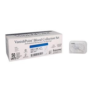 VanishPoint Blood Collection Set 23gx3/4" Deep Blue Safety 7" Tubing 50/Bx