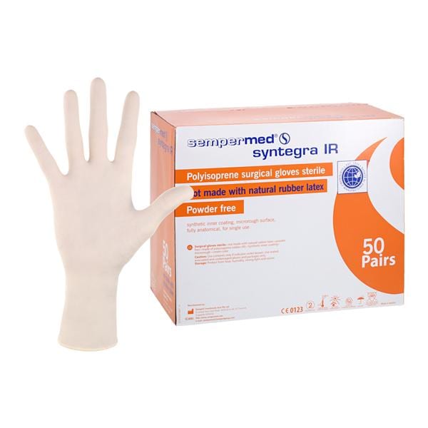 Syntegra IR Polyisoprene Surgical Gloves 9 Cream Not Chemo Approv...