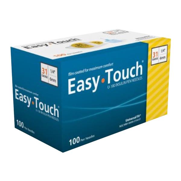 Needle EasyTouch 31g 1/4" Insulin Pen Disposable Yellow _ 100/Box