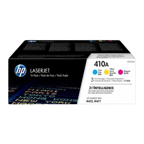 HP 410A Cyan/Magenta/Yellow Toner Cartridges CF251AM Pack Of 3 Ea