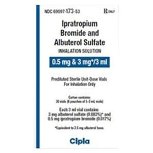 Ipratropium/Albuterol Bromide Inhalation Solution 0.5/3mg Vial 3m...