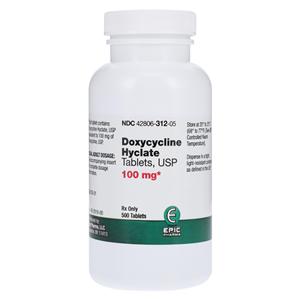 Doxycycline Hyclate Tablets 100mg Bottle 500/Bottle Each