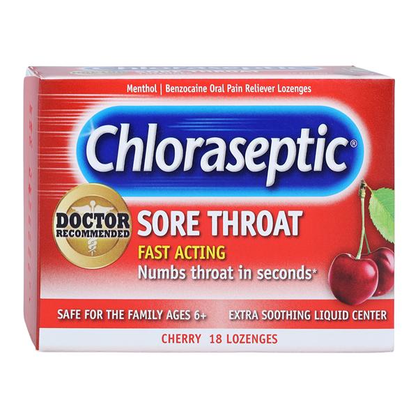 Chloraseptic Sore Throat Lozenges Cherry 18/Box, 36 BX/CA