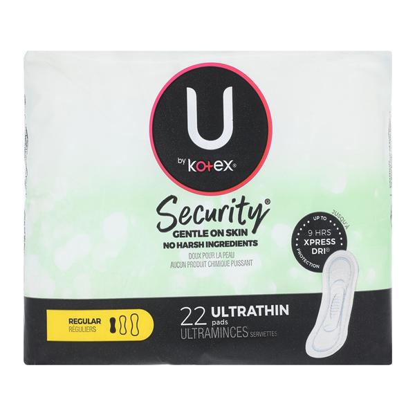 U by Kotex Menstrual Pad Regular Moderate White Disposable Fragra...