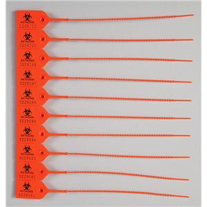Unnumbered/Biohazard Pull Tight Seal Orange 100/Pk