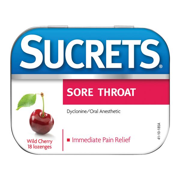 Sucrets Throat/Cough Lozenges Wild Cherry 18/Box, 24 BX/CA