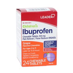 Ibuprofen Chewable Tablets 100mg Junior Strength Grape 24/Bx