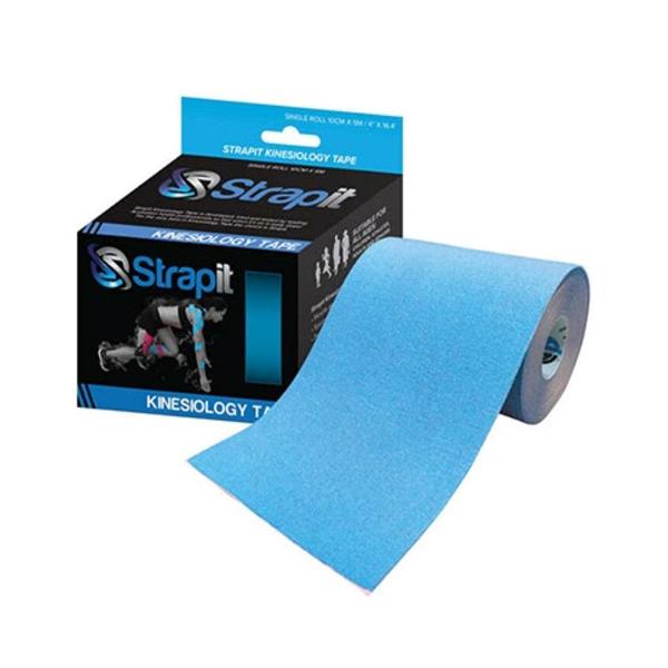 Strapit Kinesiology Tape Cotton/Lycra/Spandex 4"x5.5yd Blue Ea
