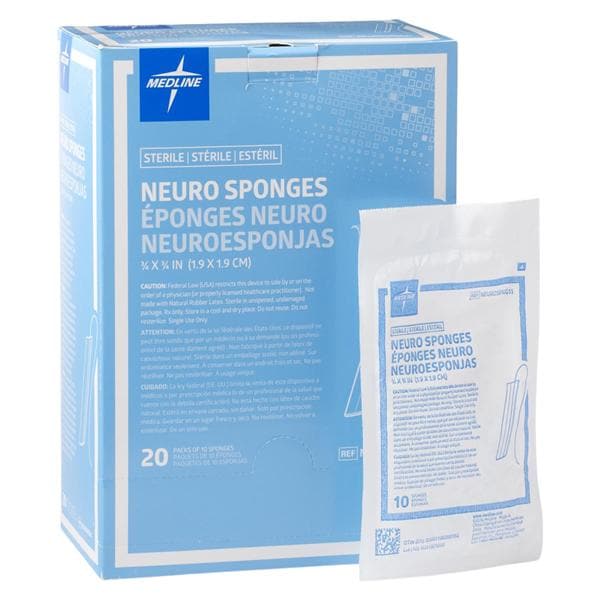 Cotton Neuro Sponge .75x.75" Sterile Not Made With Natural Rubber Latex
