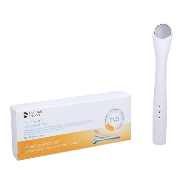 Purevac HVE Mirror Tip White Smooth Plastic Autoclavable 3/Pk