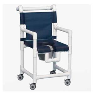 Deluxe Shower/Commode Chair 300lb Capacity Twin Wheel Casters/All...